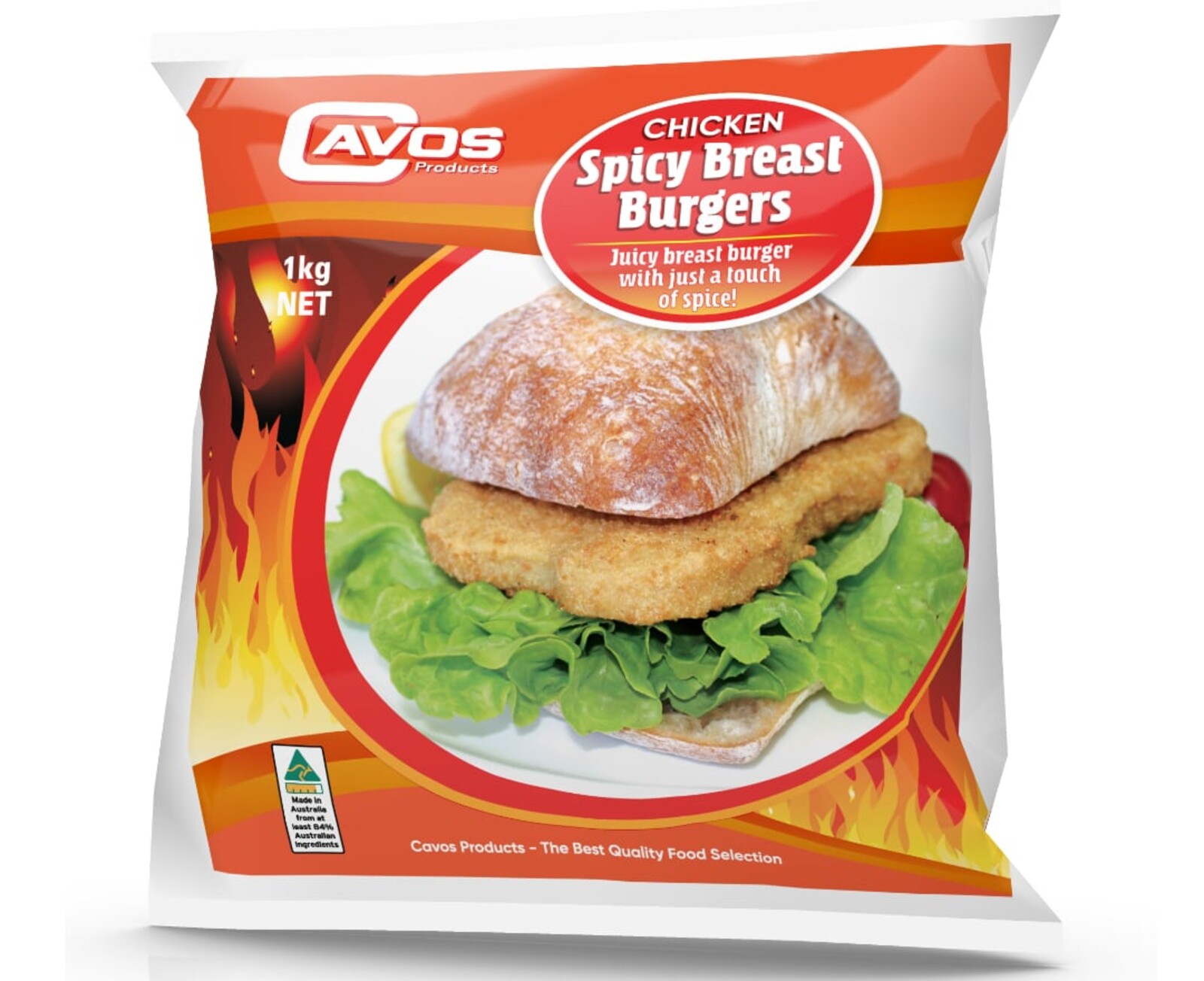 Cavos Products Spicy Breast Burger 
